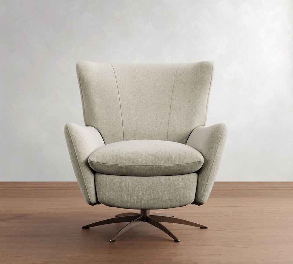 Wells Upholstered Tight-Back Swivel Recliner