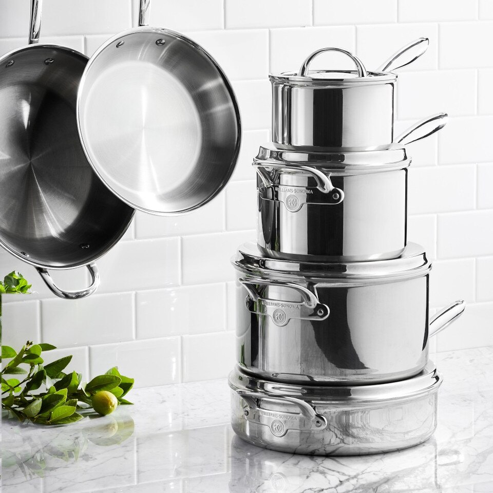 Williams Sonoma Thermo-Clad„¢ Stainless-Steel 10-Piece Cookware Set