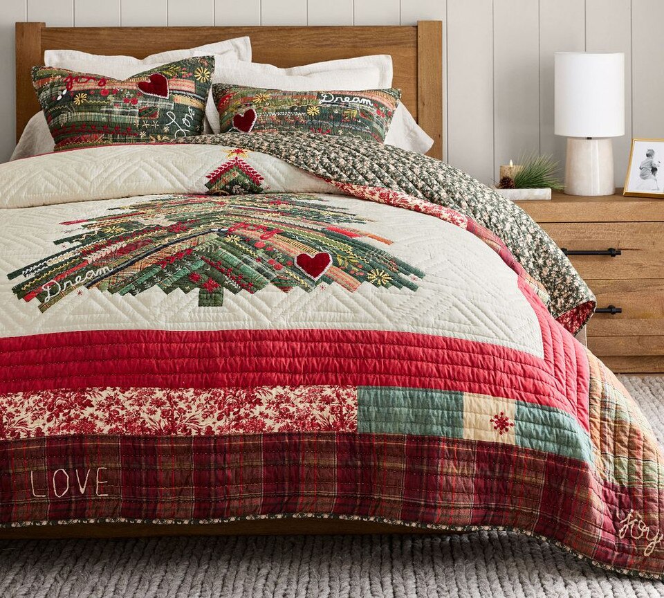 Festive Dreams Handcrafted Reversible Coverlet