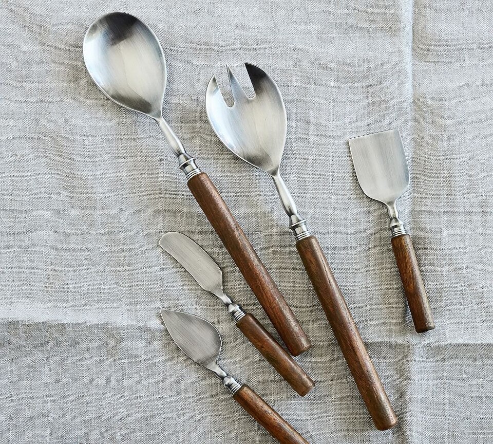 Wood Handled Serving Set Pottery Barn Australia