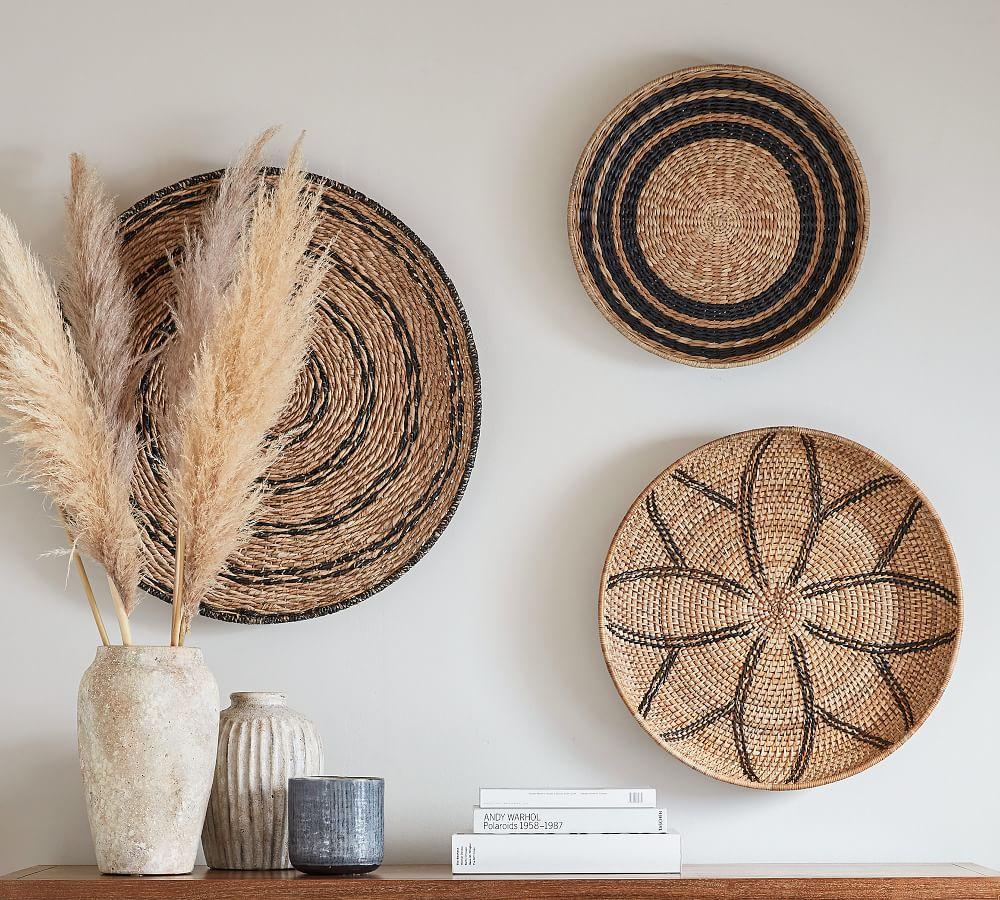 Handwoven Basket Wall Art - Set of 3