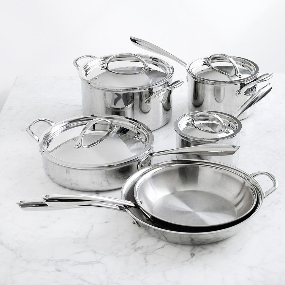 Williams Sonoma Thermo-Clad„¢ Stainless-Steel 10-Piece Cookware Set