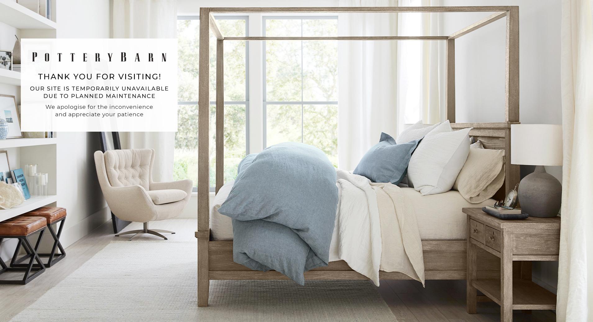 Thank you for visiting Pottery Barn, our site is temporarily unavailable due to a planned maintenance. We apologize for the inconvenience and appreciate your patience.